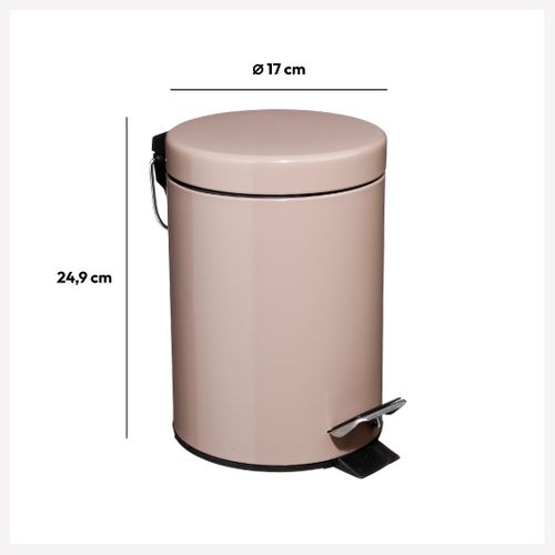 Poubelle De Salle De Bain En Métal Taupe 3 L