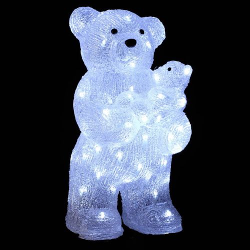 Déco Lumineuse Maman Et Bébé Ours 56 LED Blanc Froid H 44 Cm