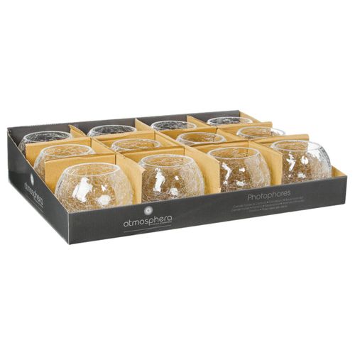 Photophore - Verre Craquelé - H10 Cm