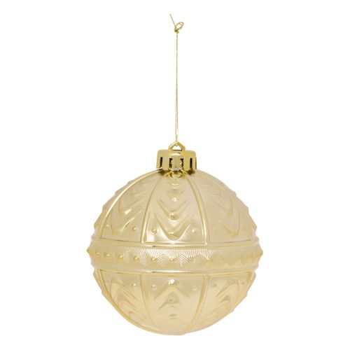 Déco De Sapin Lot De 4 Boules De Noël D 8 Cm - Doré Effet Métal