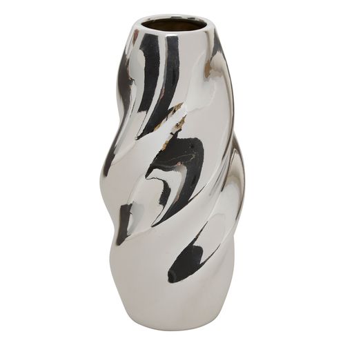 Vase torsadé H. 21,5 cm SKY Argenté