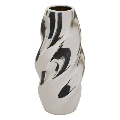 Vase torsadé H. 21,5 cm SKY Argenté