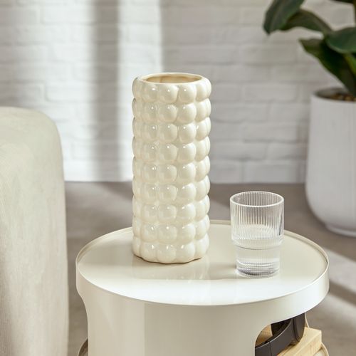 Vase boules H. 23 cm SKY Blanc ou bleu ciel