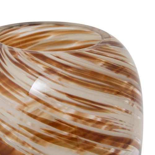 Vase imprimé torsadé H. 26 cm ARVO Marron et blanc