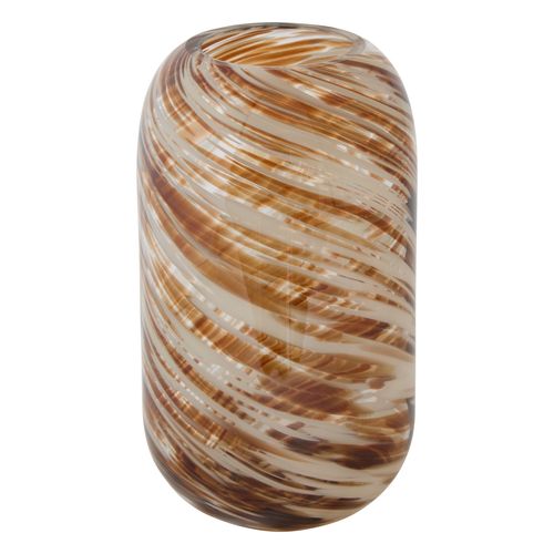 Vase imprimé torsadé H. 26 cm ARVO Marron et blanc