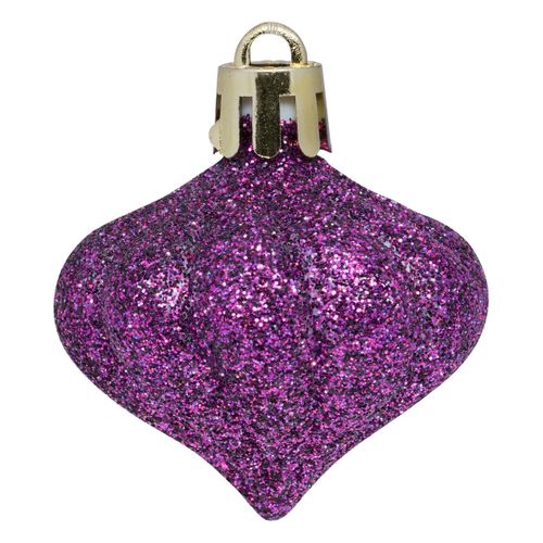 Déco De Sapin De Noël Kit De 18 Pièces Boules Et Cimier - Violet