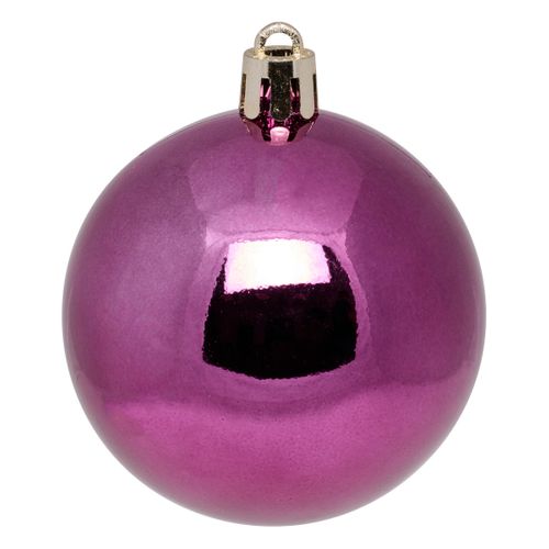 Déco De Sapin Lot De 4 Boules De Noël D 8 Cm - Violet
