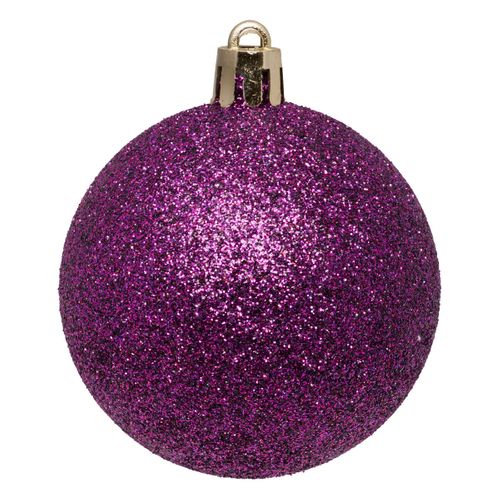 Déco De Sapin Lot De 4 Boules De Noël D 8 Cm - Violet