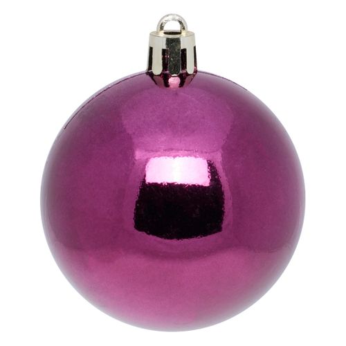 Déco De Sapin Lot De 4 Boules De Noël Gm D 10 Cm - Violet