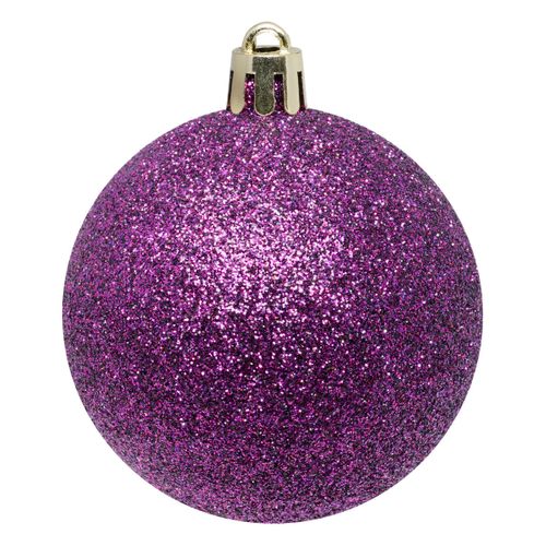 Déco De Sapin Lot De 4 Boules De Noël Gm D 10 Cm - Violet