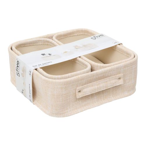 Set 4 Paniers Beige