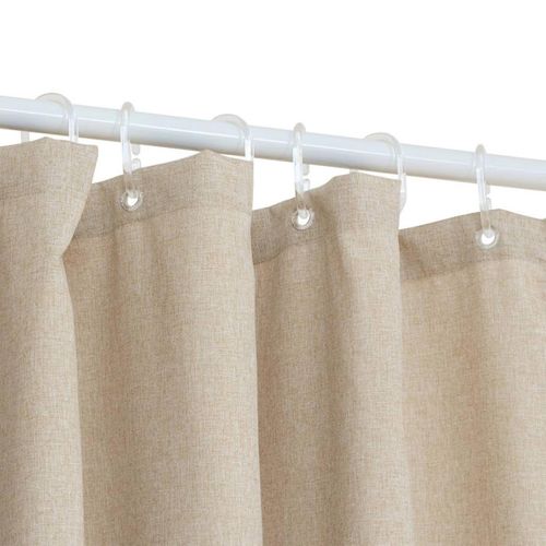 Rideau De Douche L180cm Beige Effet Lin