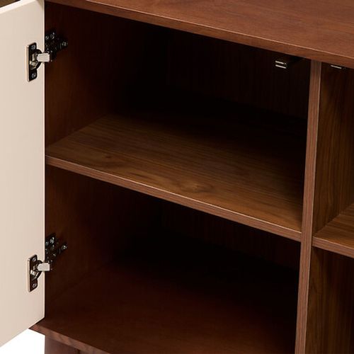 Buffet 3 Portes Design En Relief Jilani - Marron Et Beige