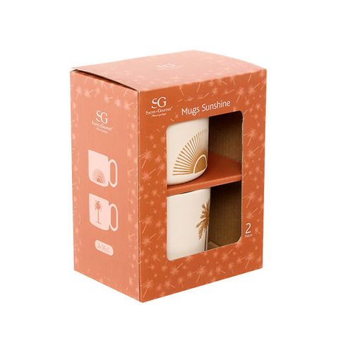 Coffret 2 Mugs "sunshine" 36cl Beige