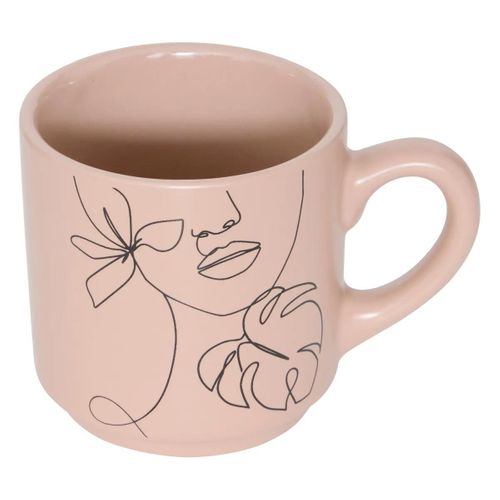 Lot De 4 Mugs Sur Rack "visage" 12cl Multicolore