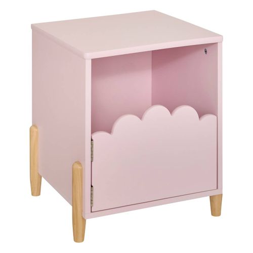 Table De Chevet Enfant Douceur Rose 35,5x40cm