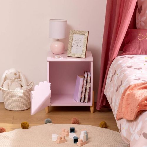 Table De Chevet Enfant Douceur Rose 35,5x40cm