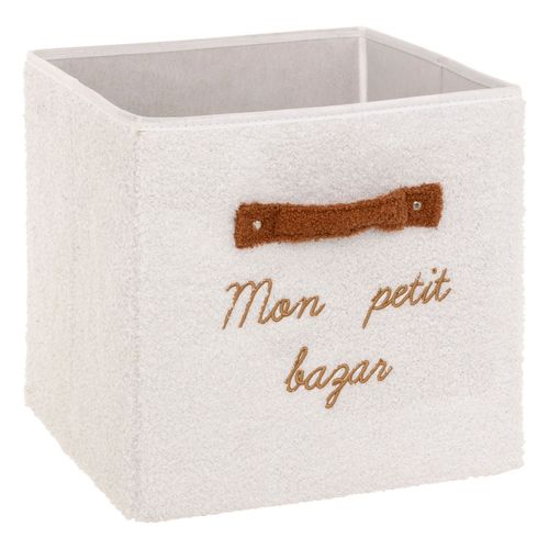 Boîte De Rangement En Bouclette Mon Petit Bazar - L. 29 X L. 29 X H. 29 Cm - Blanc