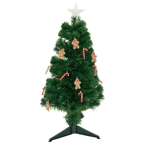 Sapin Lumineux Fibre Optique Mannelé 37 LED H.90cm