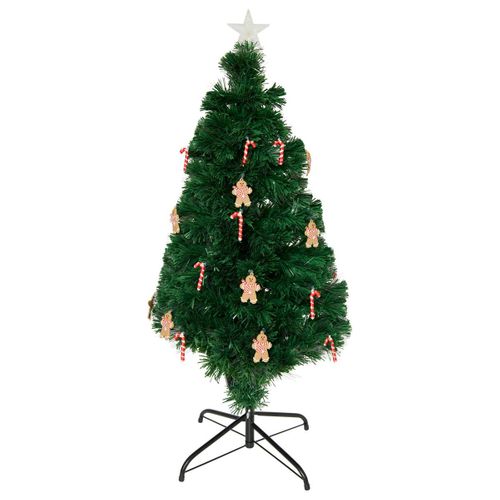 Sapin Lumineux Fibre Optique Mannelé 53 LED H.120cm