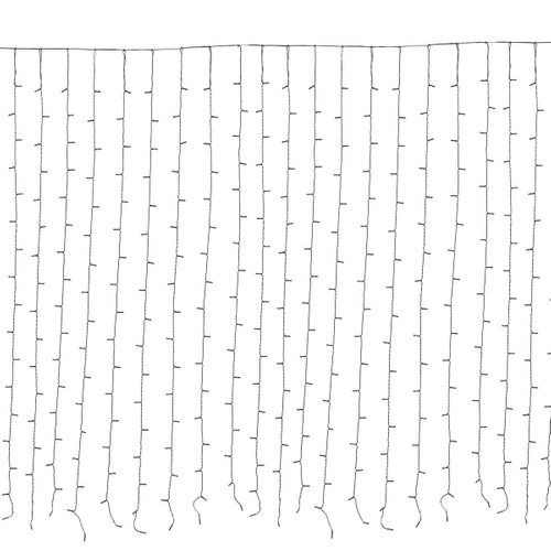 Rideau De Façade Lumineux Extérieur Solaire 425 LED Blanc Chaud L.250cm