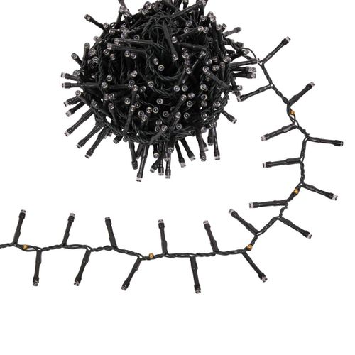 Guirlande Cluster Lumineuse Extérieure Solaire 400 LED Blanc Froid L.8m