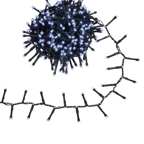Guirlande Cluster Lumineuse Extérieure Solaire 400 LED Blanc Froid L.8m