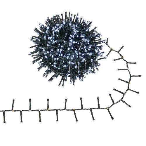 Guirlande Cluster Lumineuse Extérieure Solaire 800 LED Blanc Froid L.16m