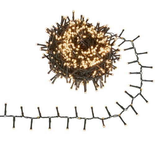 Guirlande Cluster Lumineuse Extérieure Solaire 800 LED Blanc Chaud L.16m