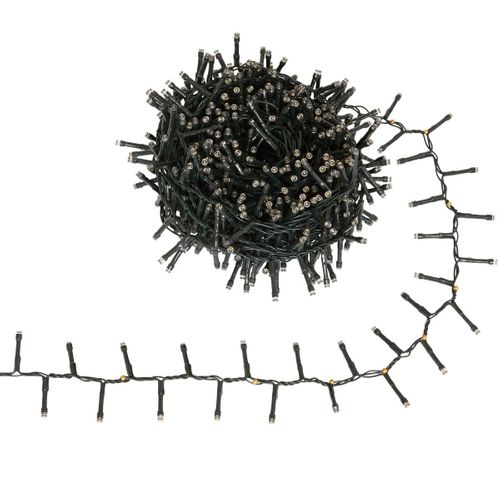 Guirlande Cluster Lumineuse Extérieure Solaire 800 LED Blanc Chaud L.16m