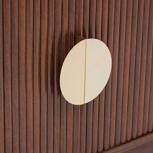 Meuble TV 4 Portes Effet Noyer Wany - Marron