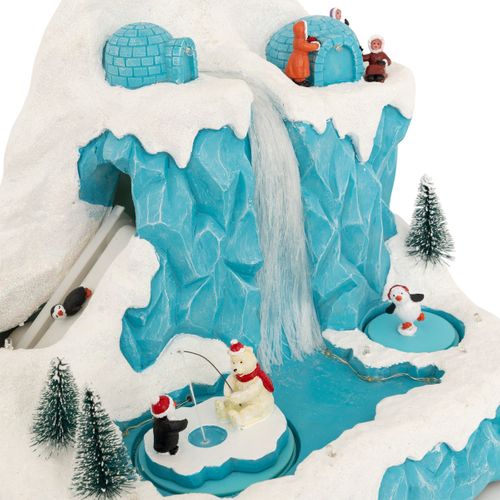 Village De Noël Lumineux, Musical Et Animé Ours Et Pingouin