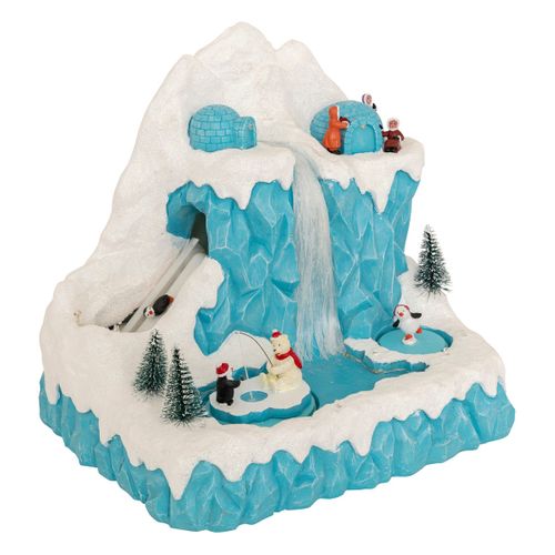 Village De Noël Lumineux, Musical Et Animé Ours Et Pingouin