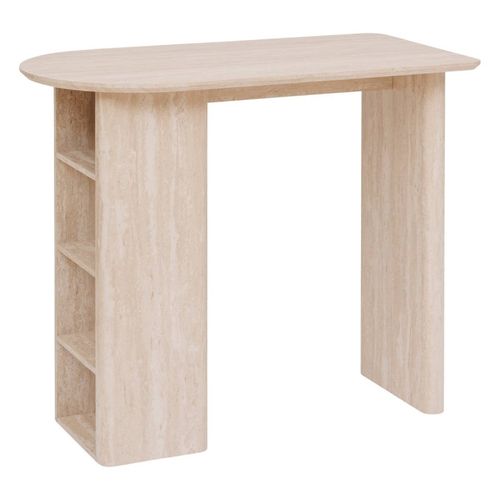 Table Haute Bar Anaya 120 Cm Mdf Effet Travertin