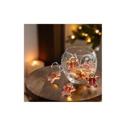 Guirlande Lumineuse Pain D'épice 10 LED Blanc Chaud L 135 Cm