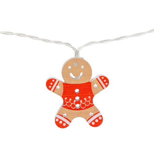 Guirlande Lumineuse Pain D'épice 10 LED Blanc Chaud L 135 Cm