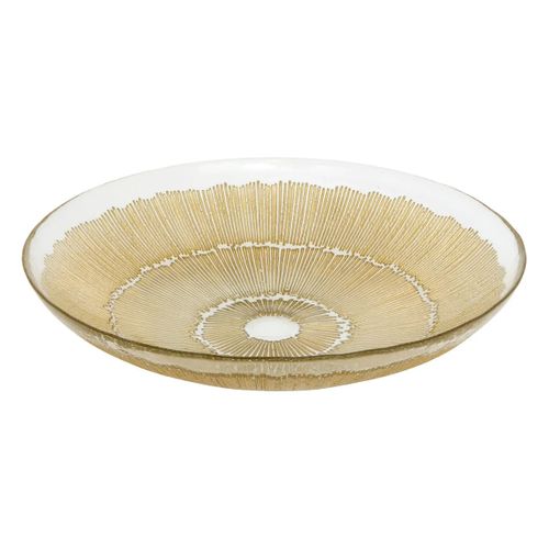 Plat De Présentation En Verre "celeste" 30cm Doré