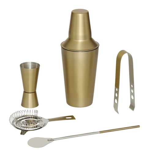 Coffret à Cocktails 5 Pièces "gold" 19cm Doré
