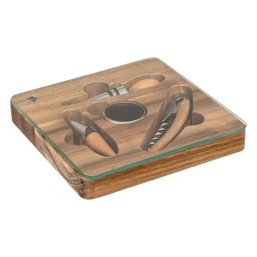 Coffret Sommelier 4 Pièces "jules" 16cm Marron