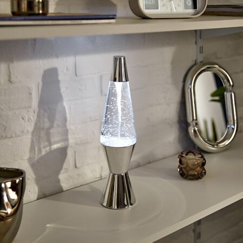 Lampe à poser H. 36,5cm LAVA Argenté