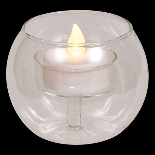 Bougie LED Ronde Bola D.8cm Verre Transparent