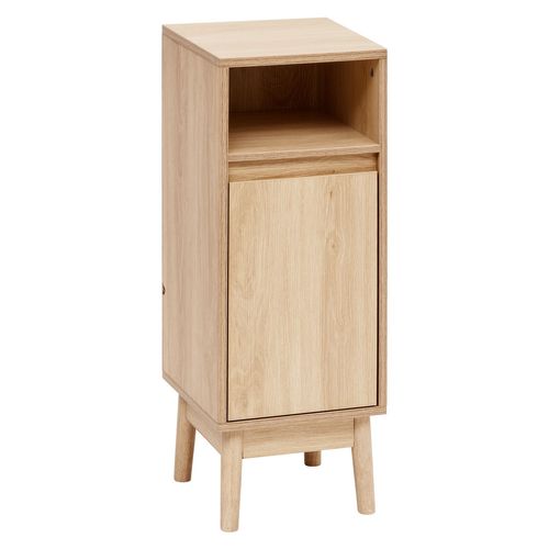 Meuble Bas 1 Porte Et 1 Niche Effet Bois Naturel Abana - Beige