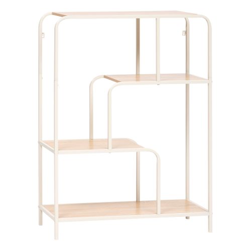 Console H. 101 cm CURVY Blanc / Naturel