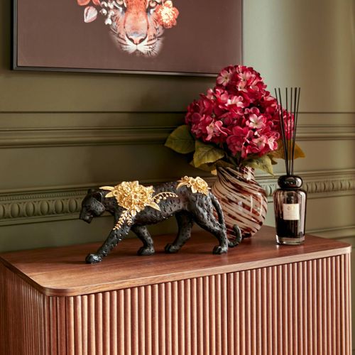 Panthère Belli L.40cm Résine Noir