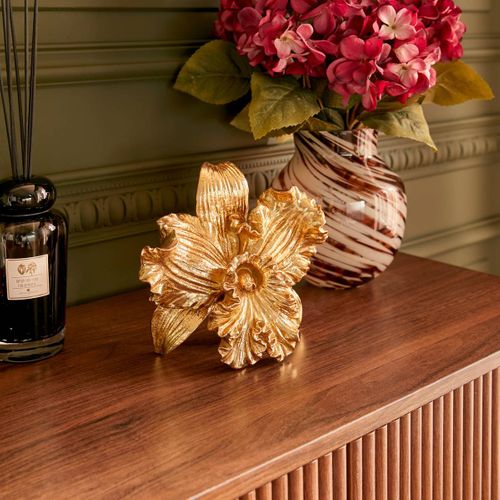 Déco à Poser Fleur Belli H.20cm Céramique Doré
