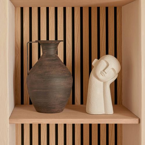 Statue Visage Wonj H.24,5cm Résine Blanc