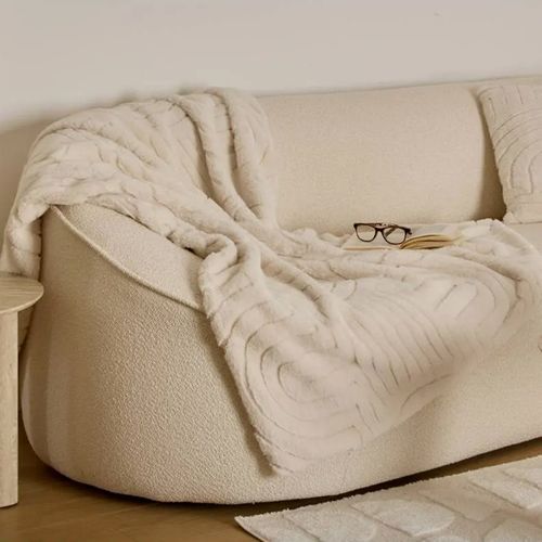 Plaid Imitation Fourrure "arka" 120x160cm Ivoire