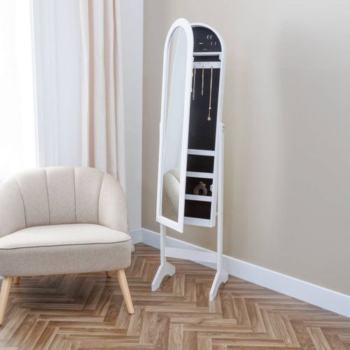 Armoire à Bijoux Avec Miroir "emily" 158cm Blanc