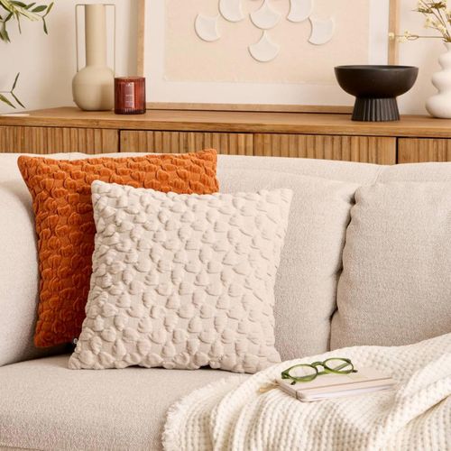 Coussin Chenillé 3d "nova" 40x40cm Beige