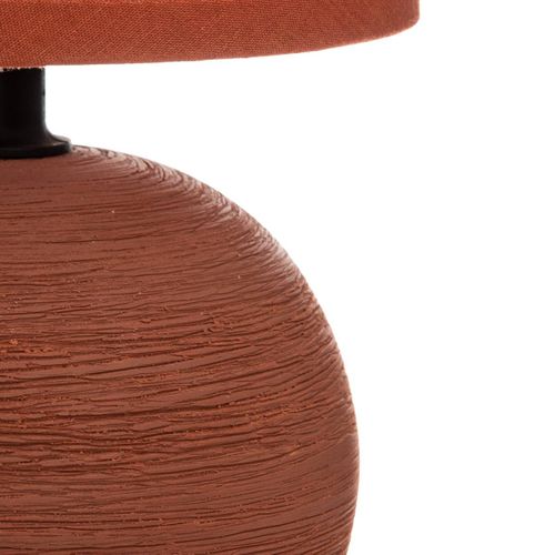 Lampe En Céramique Pied Boule Striée Terracotta